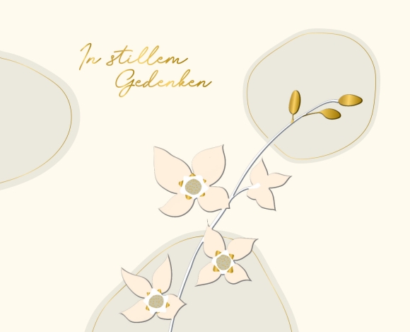 Doppelkarte: In stillem Gedenken - Weiße Blume