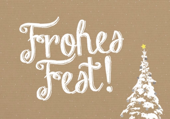 Doppelkarte: Frohes Fest! Mit Weihnachtsbaum