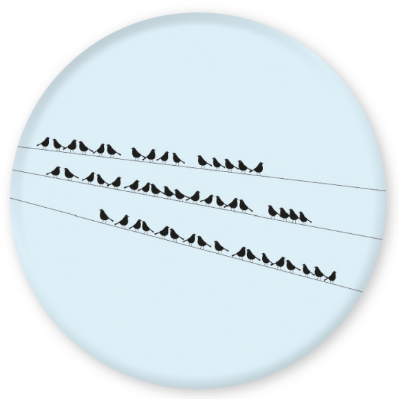 Magnet: Vögel auf Stromleitungen