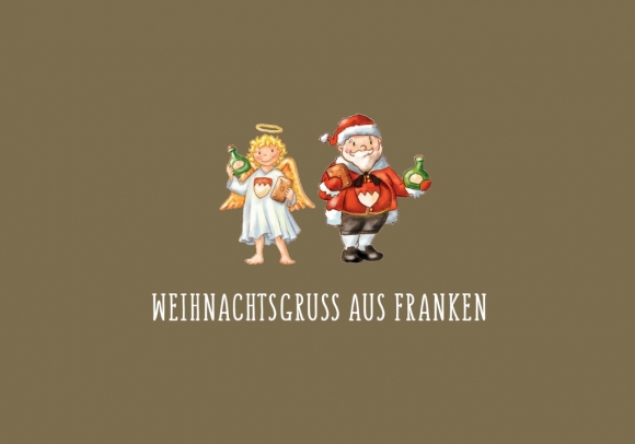 Doppelkarte: Weihnachtsgruß aus Franken - Christkind