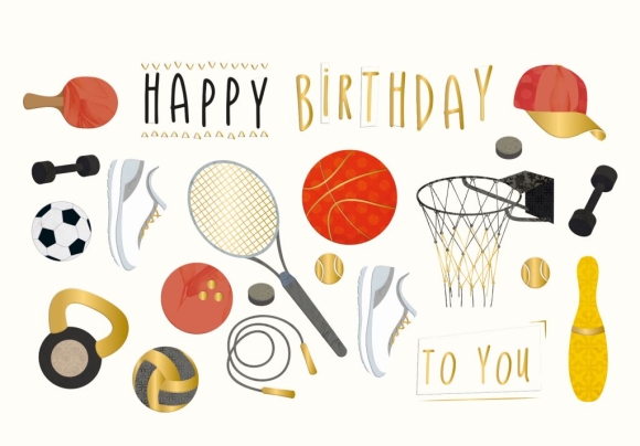 Doppelkarte: Happy Birthday to You - Sport