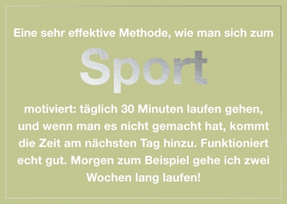 Postkarte: Eine sehr effektive Methode, wie man sich zum Sport