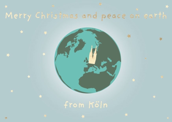 Postkarte: Weihnachtsgruß Köln Erde