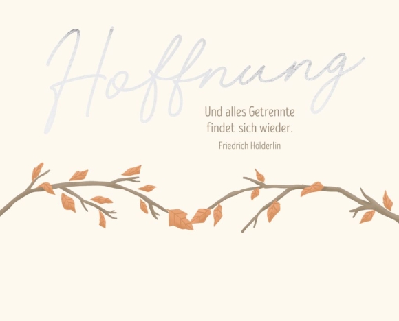 Doppelkarte: Hoffnung - Zitat Friedrich Hölderlin