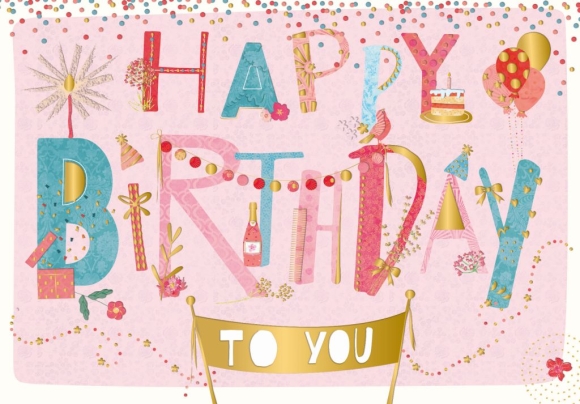 Doppelkarte: Happy Birthday to You