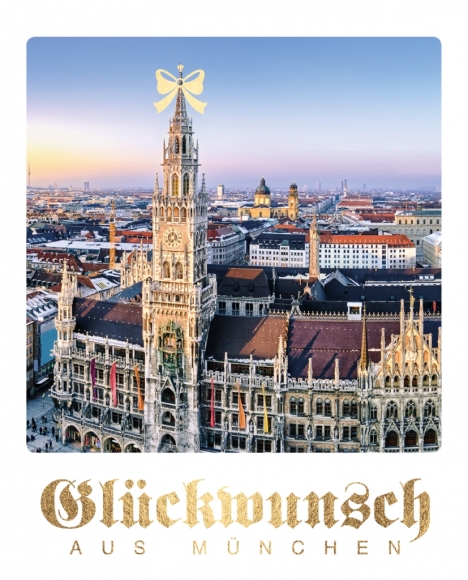 Postkarte: Glückwunsch aus München