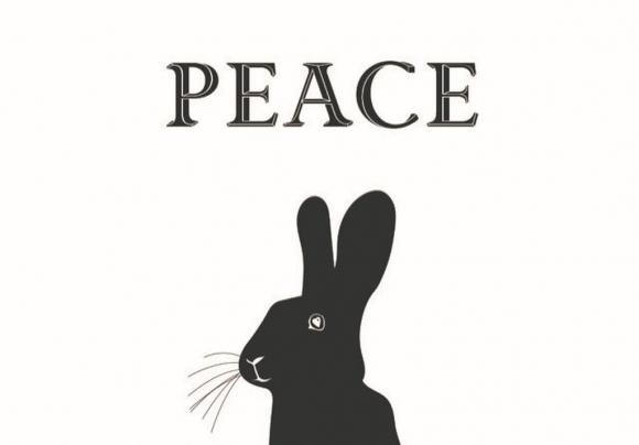 Postkarte: Peace Hase