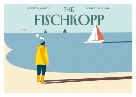Postkarte: The Fischkopp - Fischer am Meer