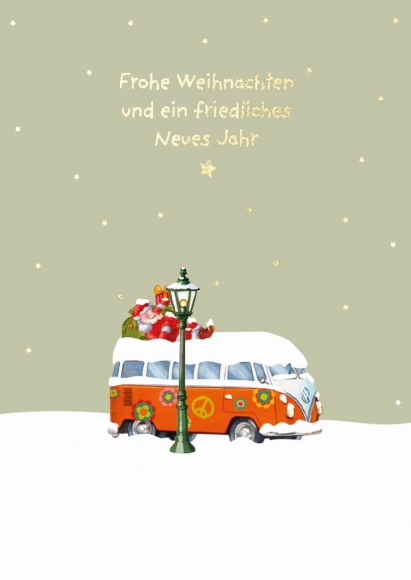 Doppelkarte: Frohe Weihnachten und ein friedliches neues Jahr Transporter