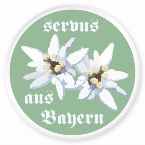 Magnet: Servus aus Bayern. HC 56 mm
