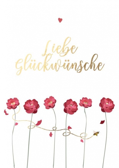 Postkarte: Liebe Glückwünsche Rosen