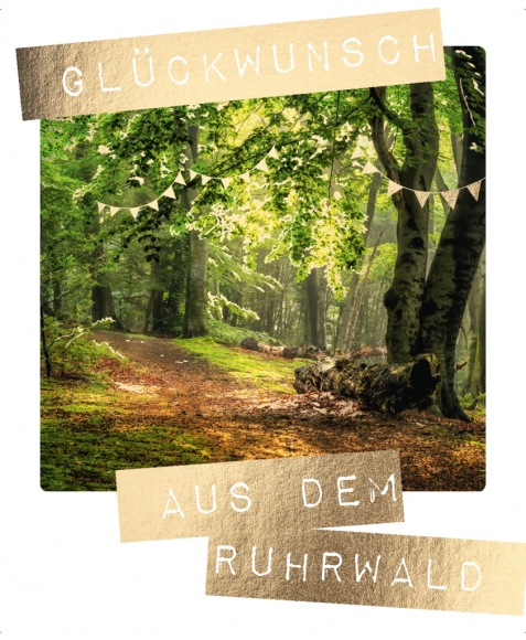 Postkarte: Glückwunsch aus dem Ruhrwald