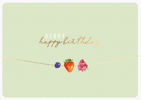 Doppelkarte: Berry Happy Birthday - Beeren