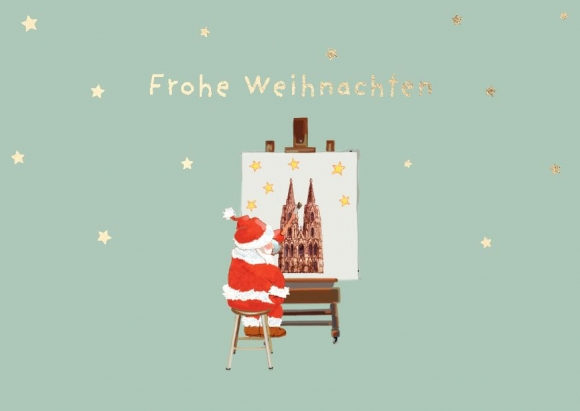 Postkarte: Weihnachts-Kunst mit Dom