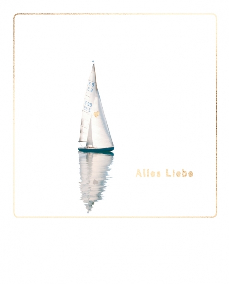 Postkarte:Segelboot Alles Liebe