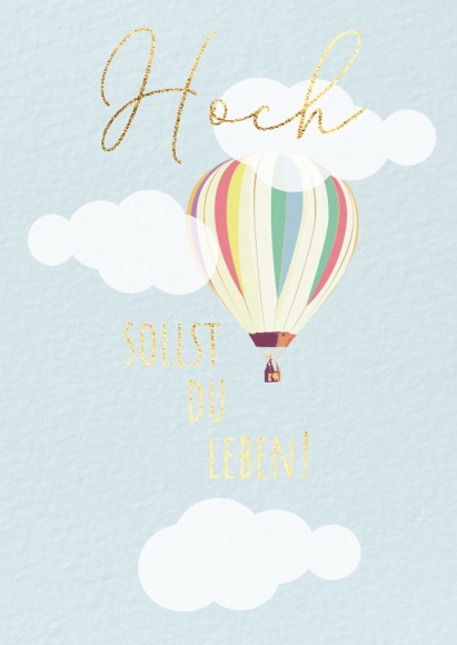 Doppelkarte: Hoch sollst du leben Heißluftballon