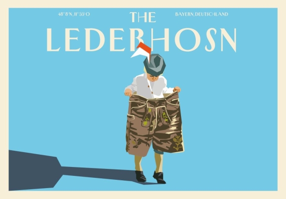 Postkarte: The Bayer - The Lederhosn