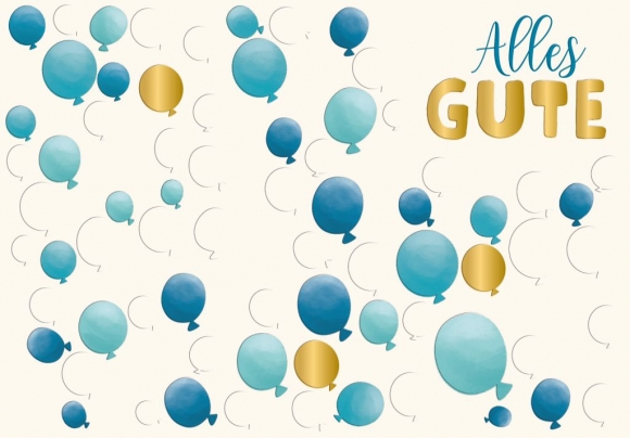 Doppelkarte: Alles Gute Luftballons