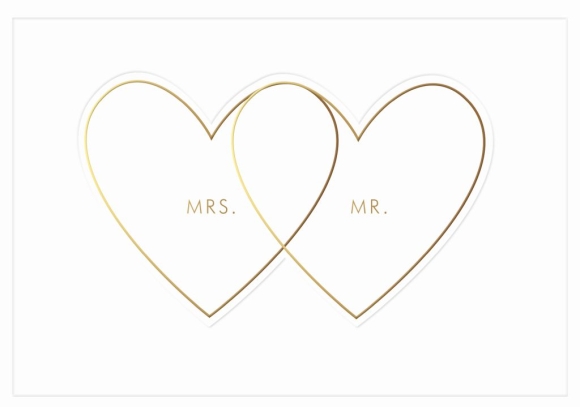Doppelkarte: MRS. MR. - Zwei Herzen