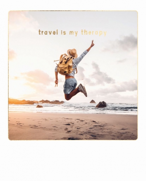 Postkarte: Travel is my therapy - Strand