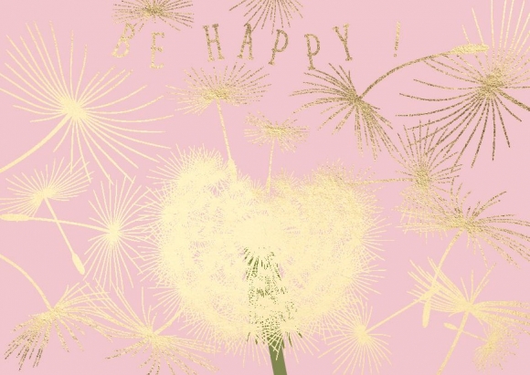 Postkarte: Pusteblume - Be Happy