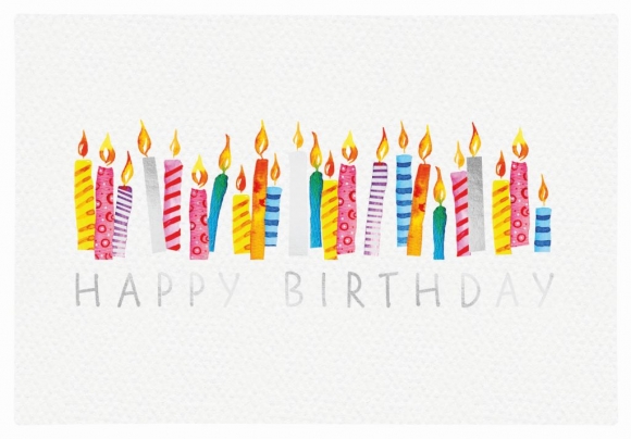 Doppelkarte: Happy Birthday - Kerzenreihe