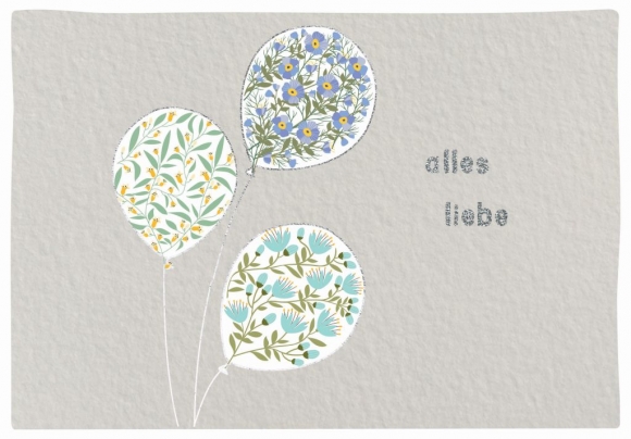 Doppelkarte: Alles Liebe - Blumenballons