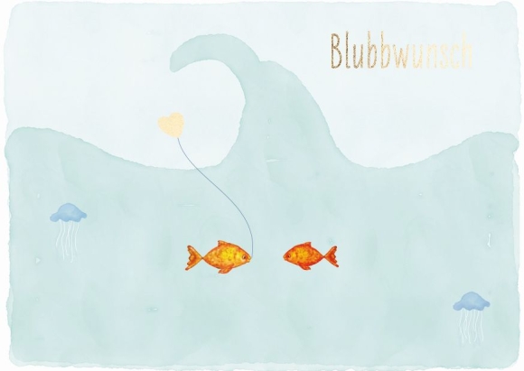 Doppelkarte: Blubbwunsch - Zwei Fische