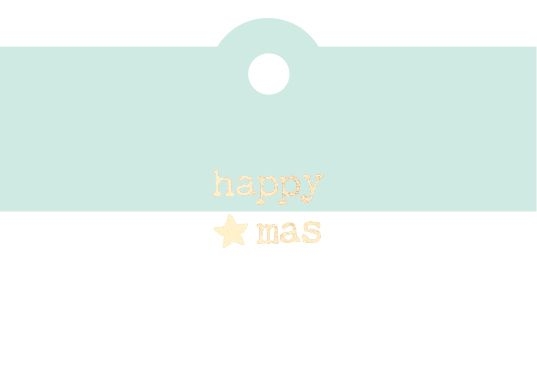 Geschenkanhänger: happy x mas blau-weiss
