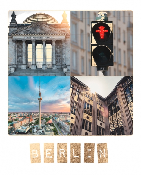 Postkarte: Berlin - vier Motive