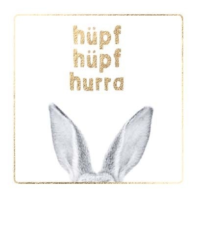 Mini-Postkarte:Hüpf Hüpf Hurra Hase