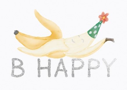 Mini-Doppelkarte: B Happy - Banane