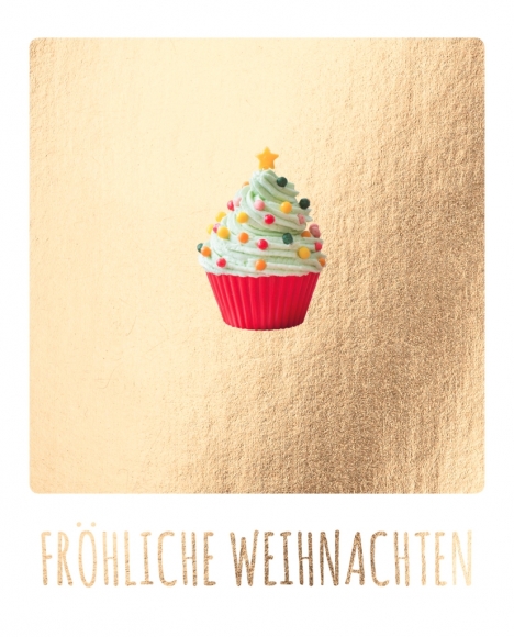 Postkarte: Fröhliche Weihnachten - Weihnachts- Muffin