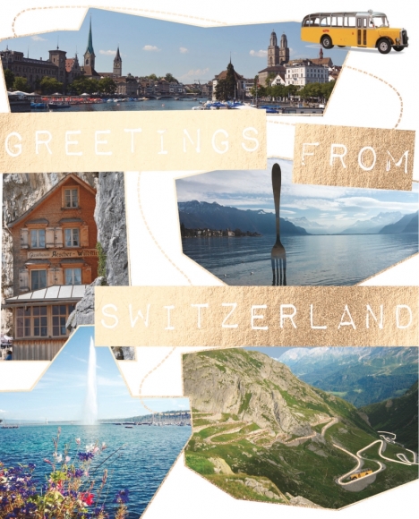 Postkarte: Greetings from Switzerland