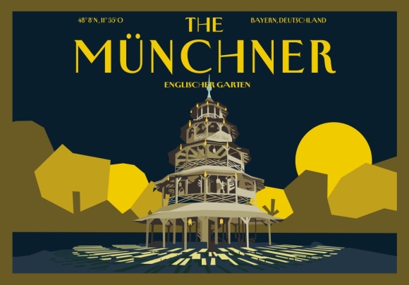 Postkarte: The Münchner - Chinesischer Turm