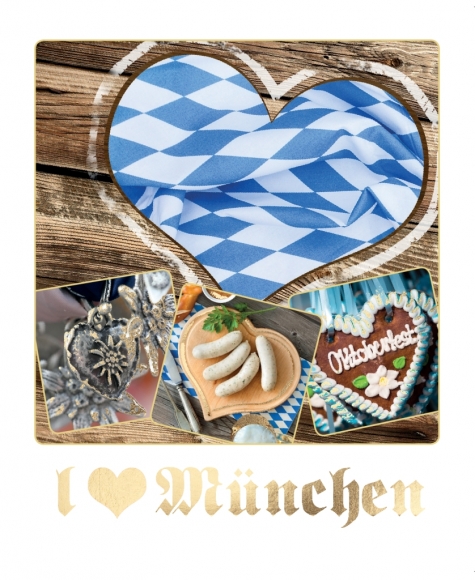 Postkarte: I love München