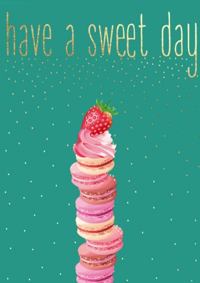 Doppelkarte: Macarons - Have a sweet day