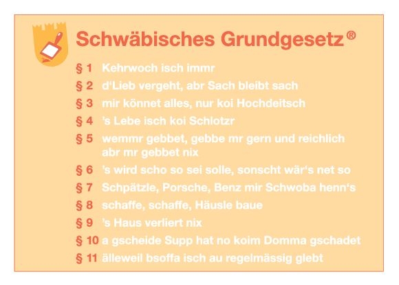 Postkarte: Schwäbisches Grundgesetz