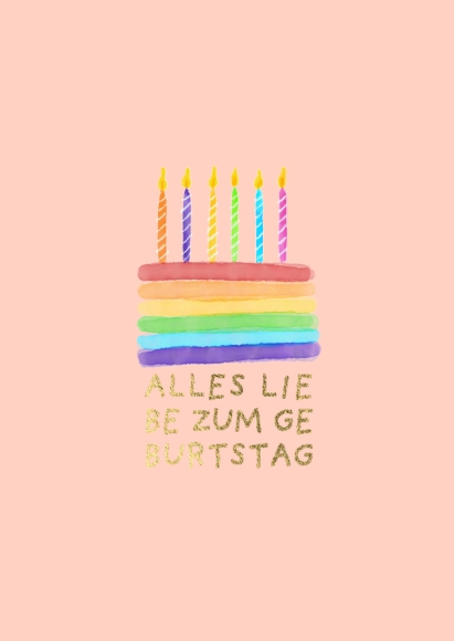 Doppelkarte: Alles Liebe zum Geburtstag - Torte