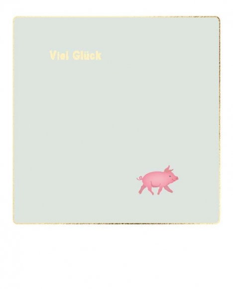 Postkarte: Viel Glück Schwein