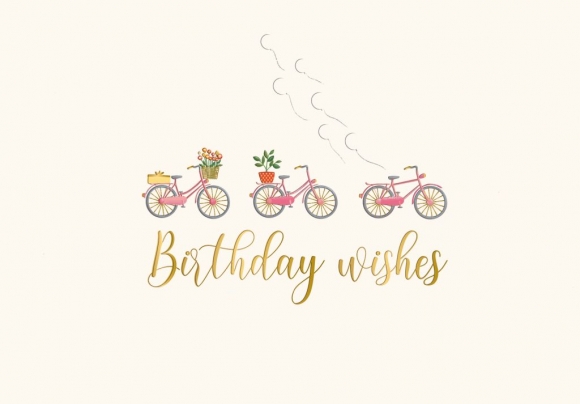 Doppelkarte: Birthday wishes Fahrräder