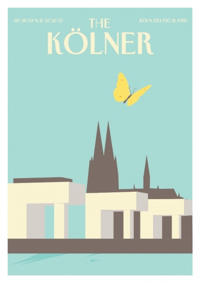 Postkarte: The Kölner - Dom mit Schmetterling
