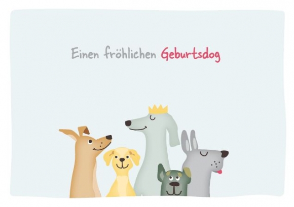 Postkarte: Einen fröhlichen Geburtsdog Hundeparade