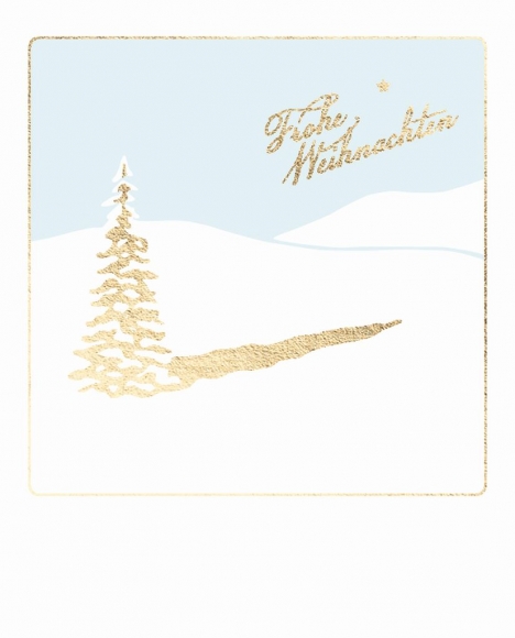 Doppelkarte: Frohe Weihnachten Tannenbaum im Schnee