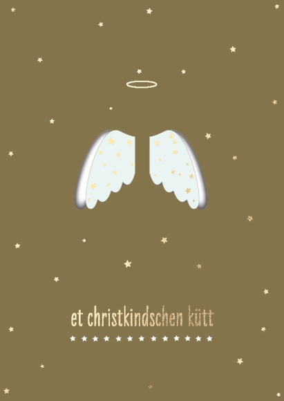 Postkarte: Et Christkindschen kütt - Engelflügel