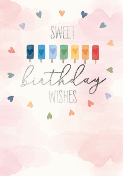 Doppelkarte: Sweet Birthday Wishes - Wassereis