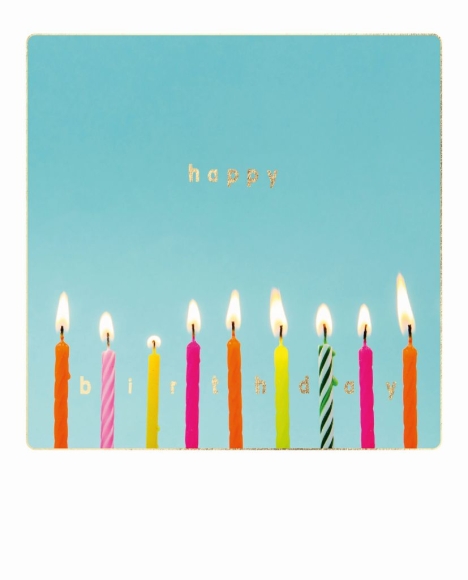 Postkarte: Happy Birthday - Kerzen
