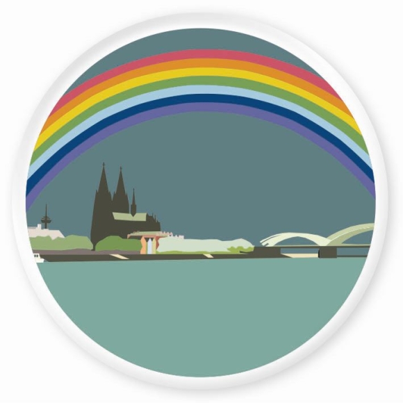 Magnet: Regenbogen über Köln. HC 56 mm