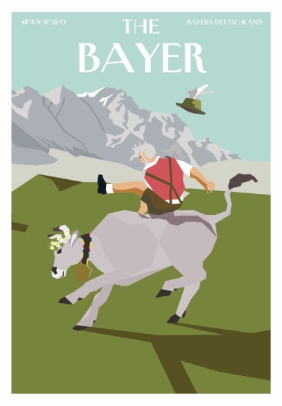 Postkarte: The Bayer - Alpenkuh